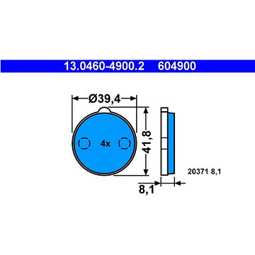 

ATE 604900 Sada brzdových destiček 13.0460-4900.2