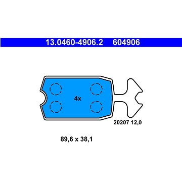 

ATE 604906 Sada brzdových destiček 13.0460-4906.2