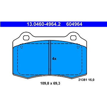 

ATE 604964 Sada brzdových destiček 13.0460-4964.2