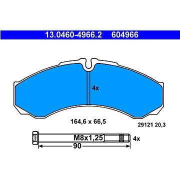 

ATE 604966 Sada brzdových destiček 13.0460-4966.2