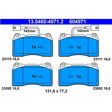 

ATE 604971 Sada brzdových destiček 13.0460-4971.2