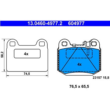

ATE 604977 Sada brzdových destiček 13.0460-4977.2