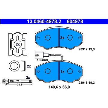 

ATE 604978 Sada brzdových destiček 13.0460-4978.2