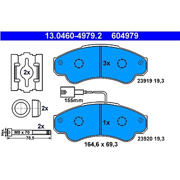 

ATE 604979 Sada brzdových destiček 13.0460-4979.2