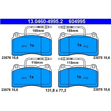 

ATE 604995 Sada brzdových destiček 13.0460-4995.2