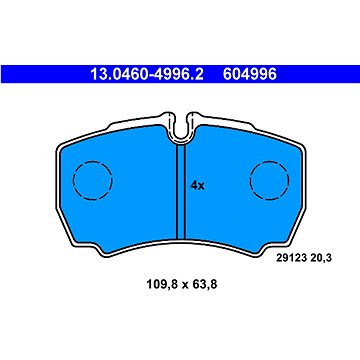 

ATE 604996 Sada brzdových destiček 13.0460-4996.2