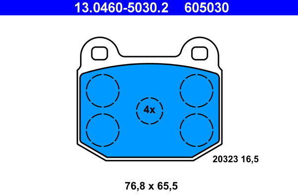 

ATE 605030 Sada brzdových destiček 13.0460-5030.2
