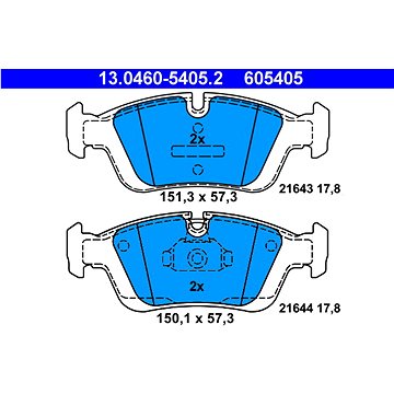 

ATE 605405 Sada brzdových destiček 13.0460-5405.2