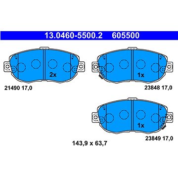 

ATE 605500 Sada brzdových destiček 13.0460-5500.2