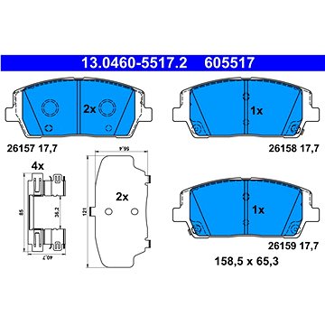 

ATE Brzdové destičky 13.0460-5517.2