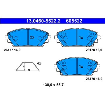 

ATE Brzdové destičky 13.0460-5522.2