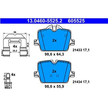 

ATE Sada brzdových destiček 13.0460-5525.2