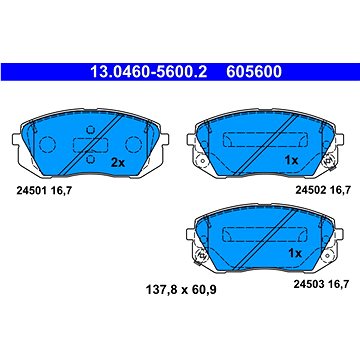 

ATE 605600 Sada brzdových destiček 13.0460-5600.2