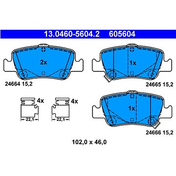 

ATE 605604 Sada brzdových destiček 13.0460-5604.2