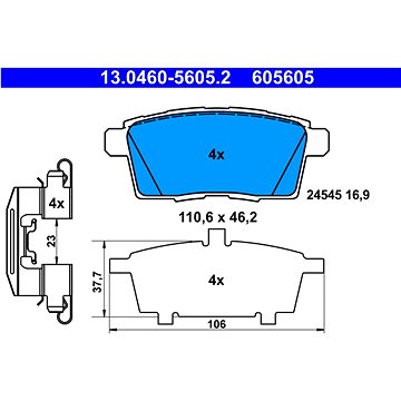 

ATE 605605 Sada brzdových destiček 13.0460-5605.2