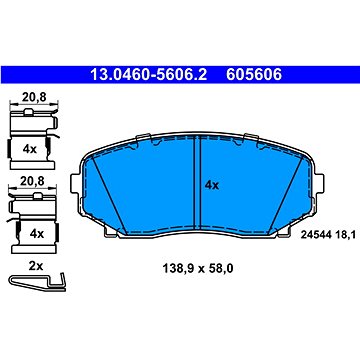 

ATE 605606 Sada brzdových destiček 13.0460-5606.2