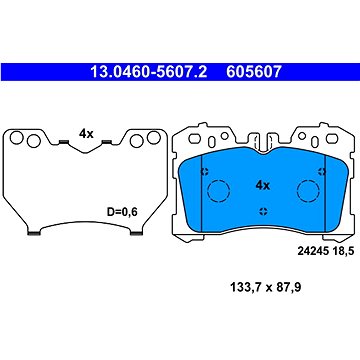 

ATE 605607 Sada brzdových destiček 13.0460-5607.2