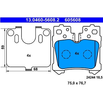 

ATE 605608 Sada brzdových destiček 13.0460-5608.2