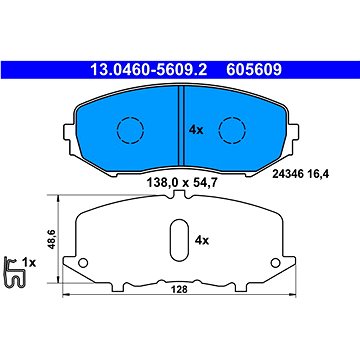 

ATE 605609 Sada brzdových destiček 13.0460-5609.2