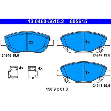 

ATE 605615 Sada brzdových destiček 13.0460-5615.2