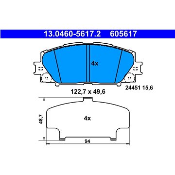 

ATE 605617 Sada brzdových destiček 13.0460-5617.2
