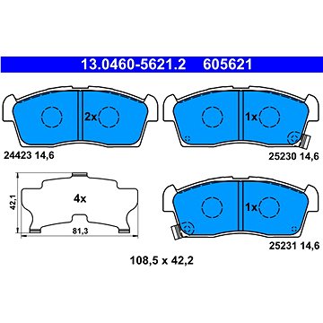 

ATE 605621 Sada brzdových destiček 13.0460-5621.2