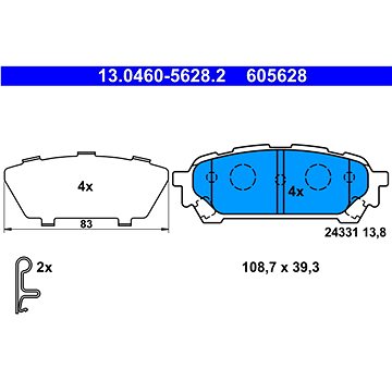 

ATE 605628 Sada brzdových destiček 13.0460-5628.2