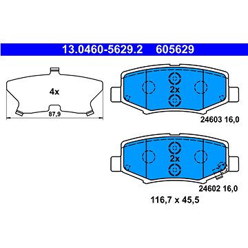 

ATE 605629 Sada brzdových destiček 13.0460-5629.2