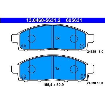 

ATE 605631 Sada brzdových destiček 13.0460-5631.2