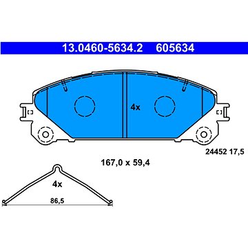 

ATE 605634 Sada brzdových destiček 13.0460-5634.2