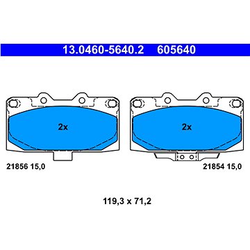 

ATE 605640 Sada brzdových destiček 13.0460-5640.2