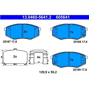 

ATE 605641 Sada brzdových destiček 13.0460-5641.2