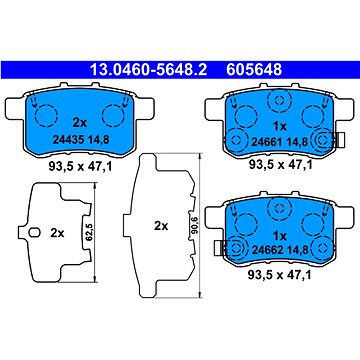 

ATE 605648 Sada brzdových destiček 13.0460-5648.2