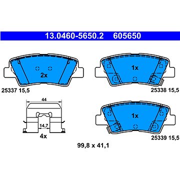 

ATE 605650 Sada brzdových destiček 13.0460-5650.2