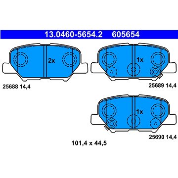 

ATE 605654 Sada brzdových destiček 13.0460-5654.2