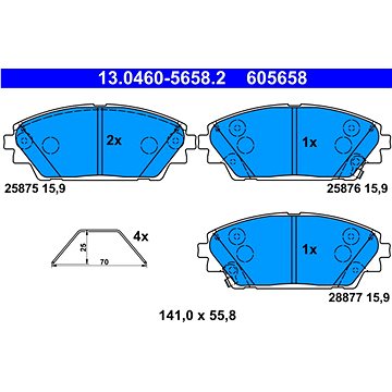 

ATE 605658 Sada brzdových destiček 13.0460-5658.2