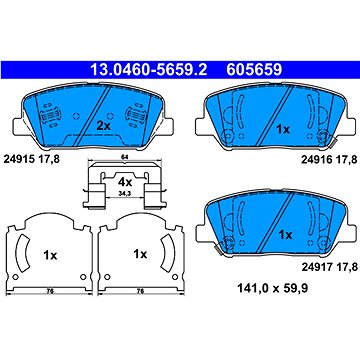 

ATE 605659 Sada brzdových destiček 13.0460-5659.2