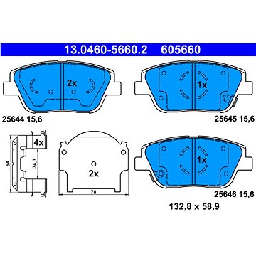 

ATE 605660 Sada brzdových destiček 13.0460-5660.2