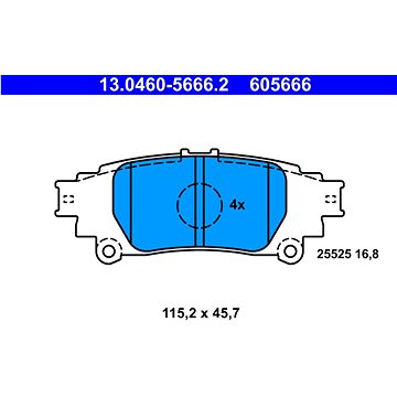 

ATE 605666 Sada brzdových destiček 13.0460-5666.2
