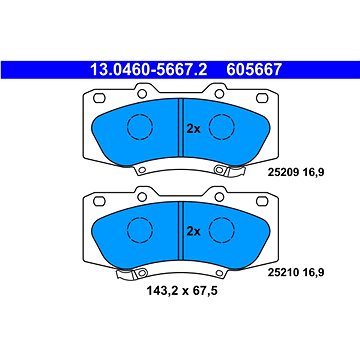 

ATE 605667 Sada brzdových destiček 13.0460-5667.2