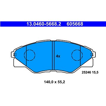 

ATE 605668 Sada brzdových destiček 13.0460-5668.2