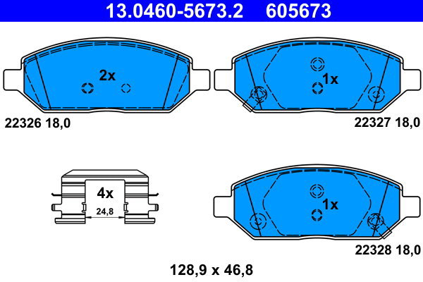 

ATE 605673 Sada brzdových destiček 13.0460-5673.2