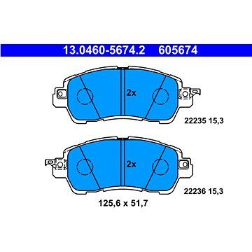 

ATE 605674 Sada brzdových destiček 13.0460-5674.2