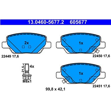 

ATE 605677 Sada brzdových destiček 13.0460-5677.2