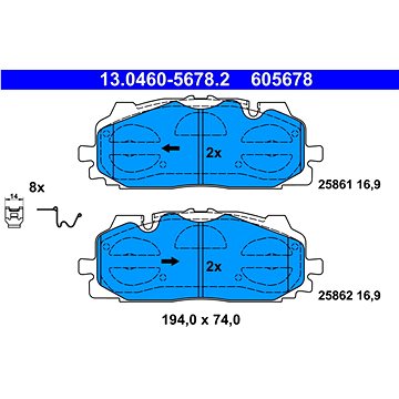 

ATE 605678 Sada brzdových destiček 13.0460-5678.2