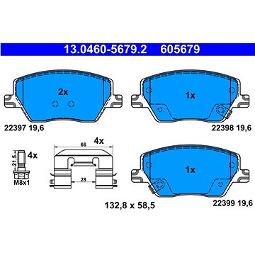 

ATE 605679 Sada brzdových destiček 13.0460-5679.2