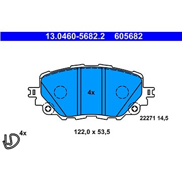

ATE 605682 Sada brzdových destiček 13.0460-5682.2