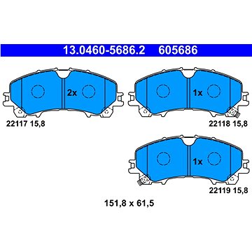 

ATE 605686 Sada brzdových destiček 13.0460-5686.2