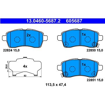 

ATE 605687 Sada brzdových destiček 13.0460-5687.2