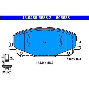 

ATE 605688 Sada brzdových destiček 13.0460-5688.2